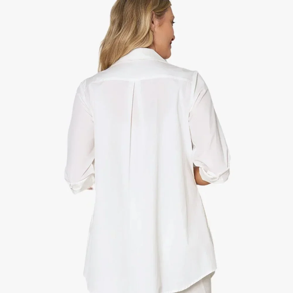 NEW STELLA CARAKASI Pintuck Tunic Soft White Women's XS